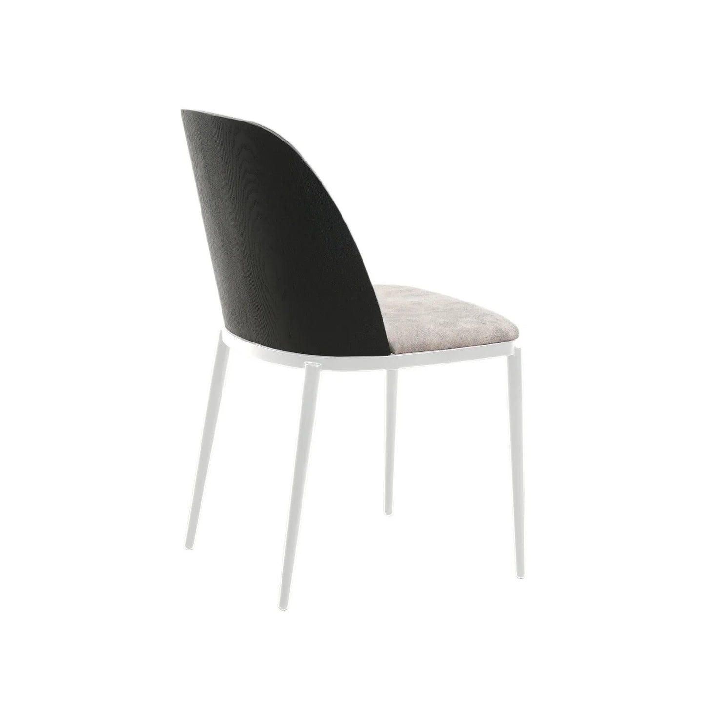 Tule Modern Dining Side Chair with Upholstered Seat and White Powder-Coated Steel Frame, Set of 4 - Elax Furniture