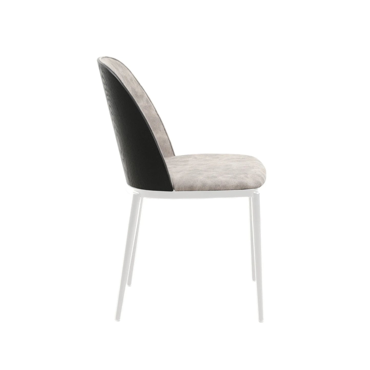 Tule Dining Side Chair with Upholstered Seat and Powder-Coated Steel Frame - Elax Furniture