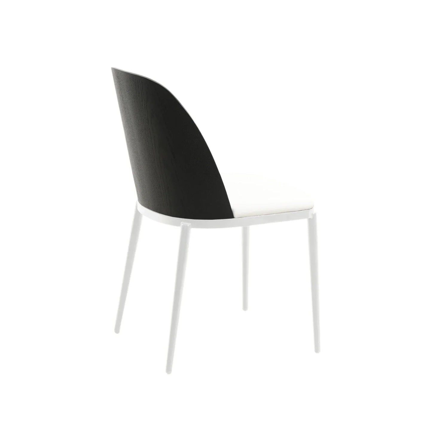 Tule Modern Dining Side Chair with Upholstered Seat and White Powder-Coated Steel Frame, Set of 4 - Elax Furniture