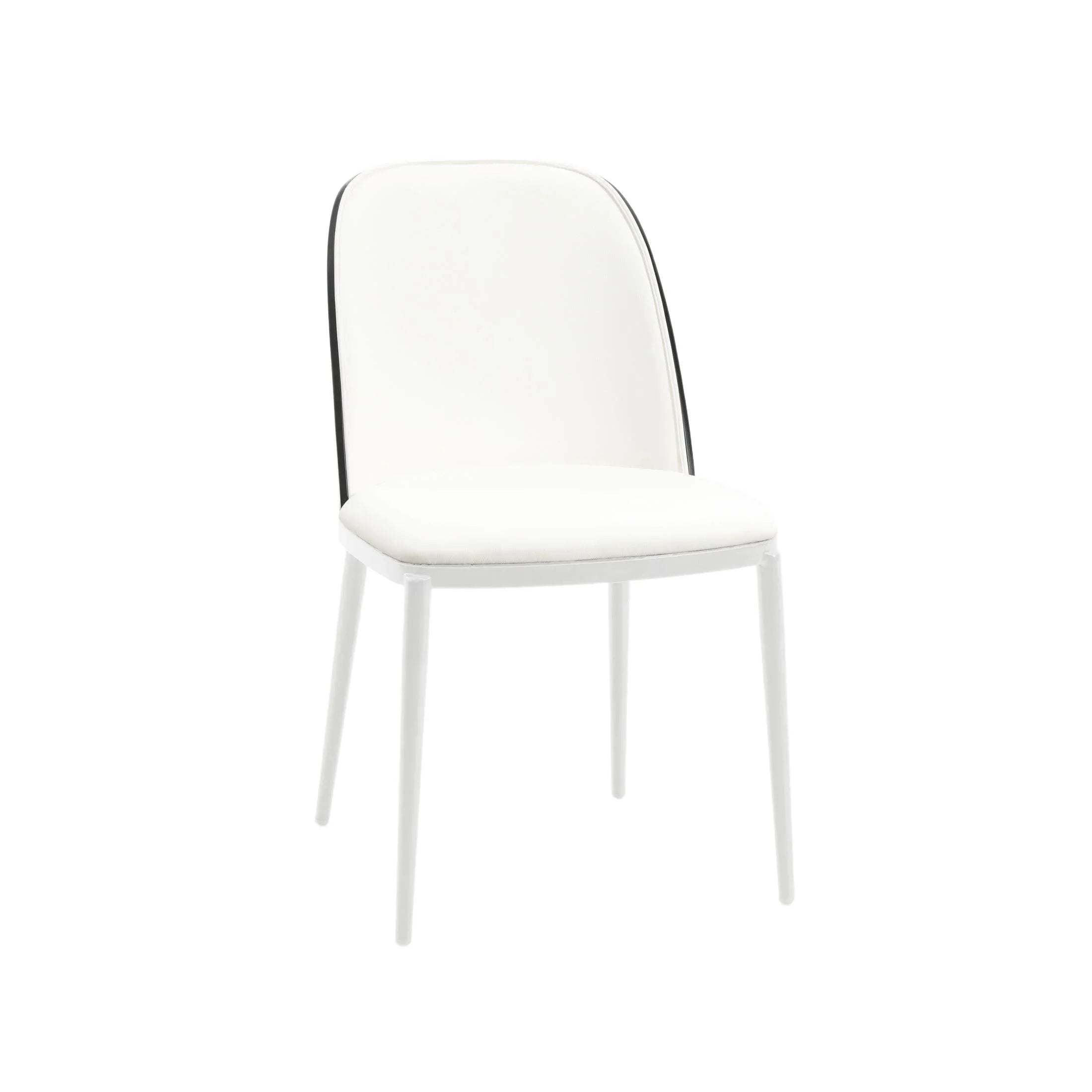 Tule Dining Side Chair with Upholstered Seat and Powder-Coated Steel Frame - Elax Furniture