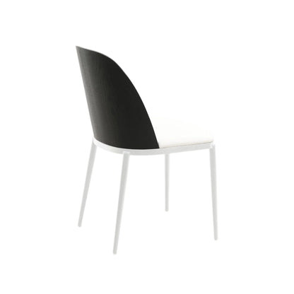 Tule Dining Side Chair with Upholstered Seat and Powder-Coated Steel Frame - Elax Furniture