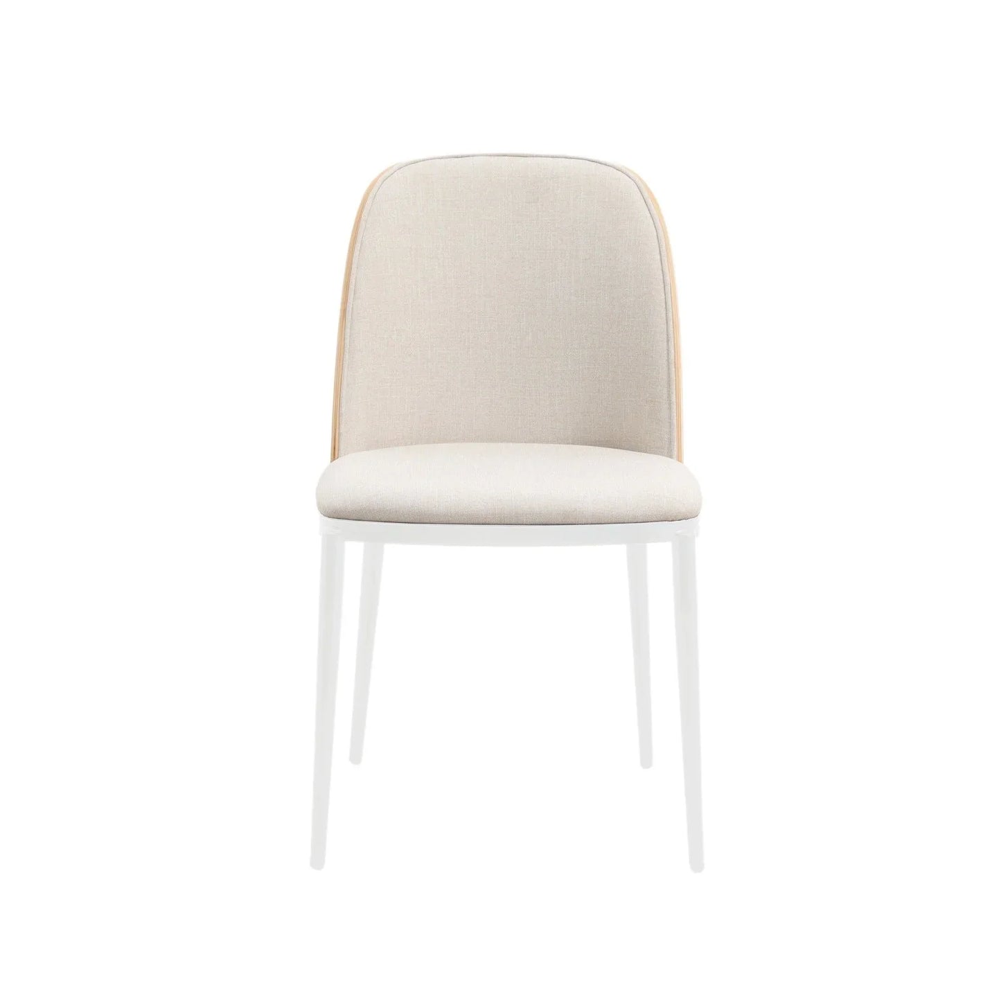 Tule Modern Dining Side Chair with Upholstered Seat and White Powder-Coated Steel Frame, Set of 2 - Elax Furniture