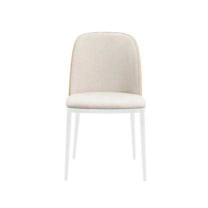 Tule Modern Dining Side Chair with Upholstered Seat and White Powder-Coated Steel Frame, Set of 4 - Elax Furniture