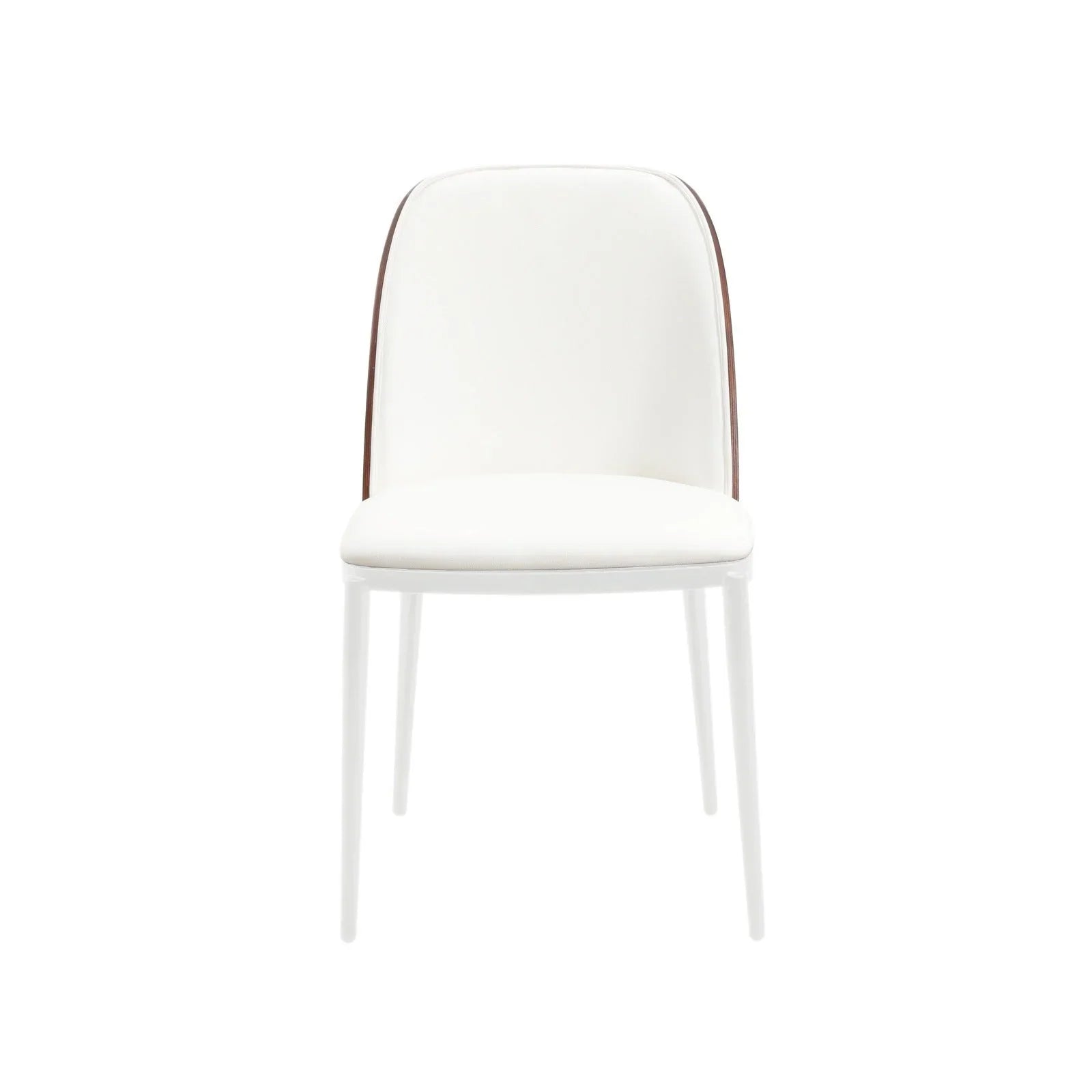 Tule Modern Dining Side Chair with Upholstered Seat and White Powder-Coated Steel Frame, Set of 2 - Elax Furniture