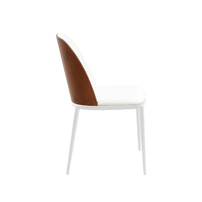 Tule Dining Side Chair with Upholstered Seat and Powder-Coated Steel Frame - Elax Furniture