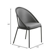 Urbane Dining Chair with Vinyl Fabric Seat and Wicker/Vinyl Backrest in Black Stainless Steel - Elax Furniture