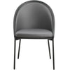 Urbane Dining Chair with Vinyl Fabric Seat and Wicker/Vinyl Backrest in Black Stainless Steel