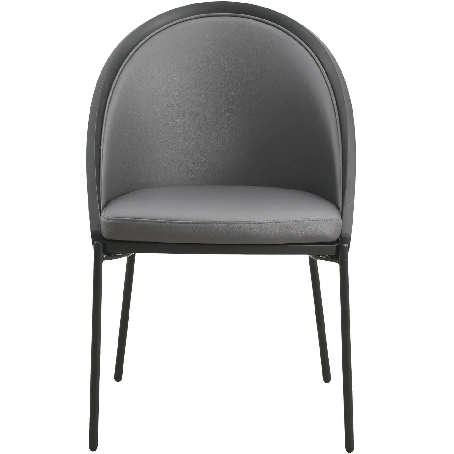 Urbane Dining Chair with Vinyl Fabric Seat and Wicker/Vinyl Backrest in Black Stainless Steel - Elax Furniture