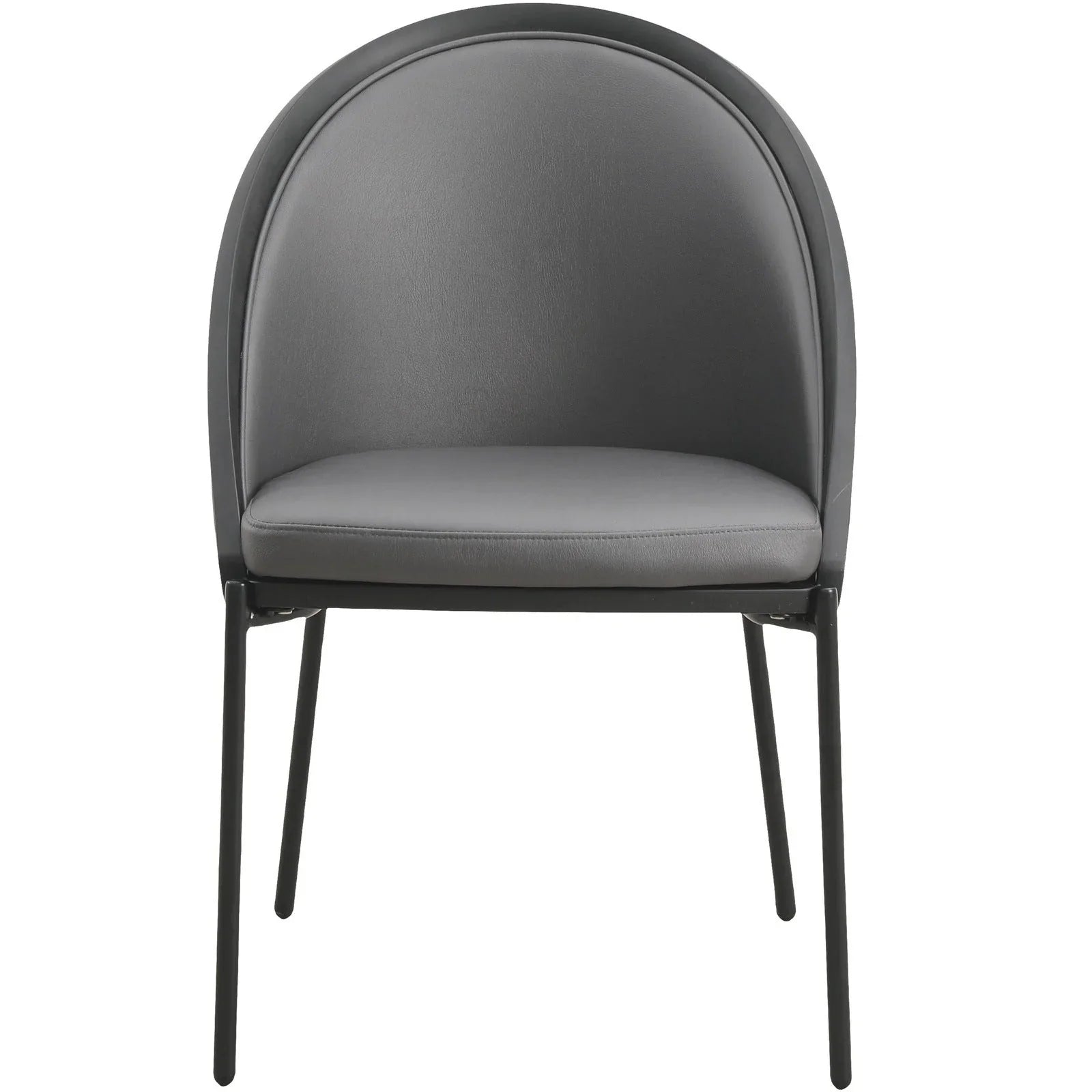 Urbane Dining Chair with Vinyl Fabric Seat and Wicker/Vinyl Backrest in Black Stainless Steel - Elax Furniture