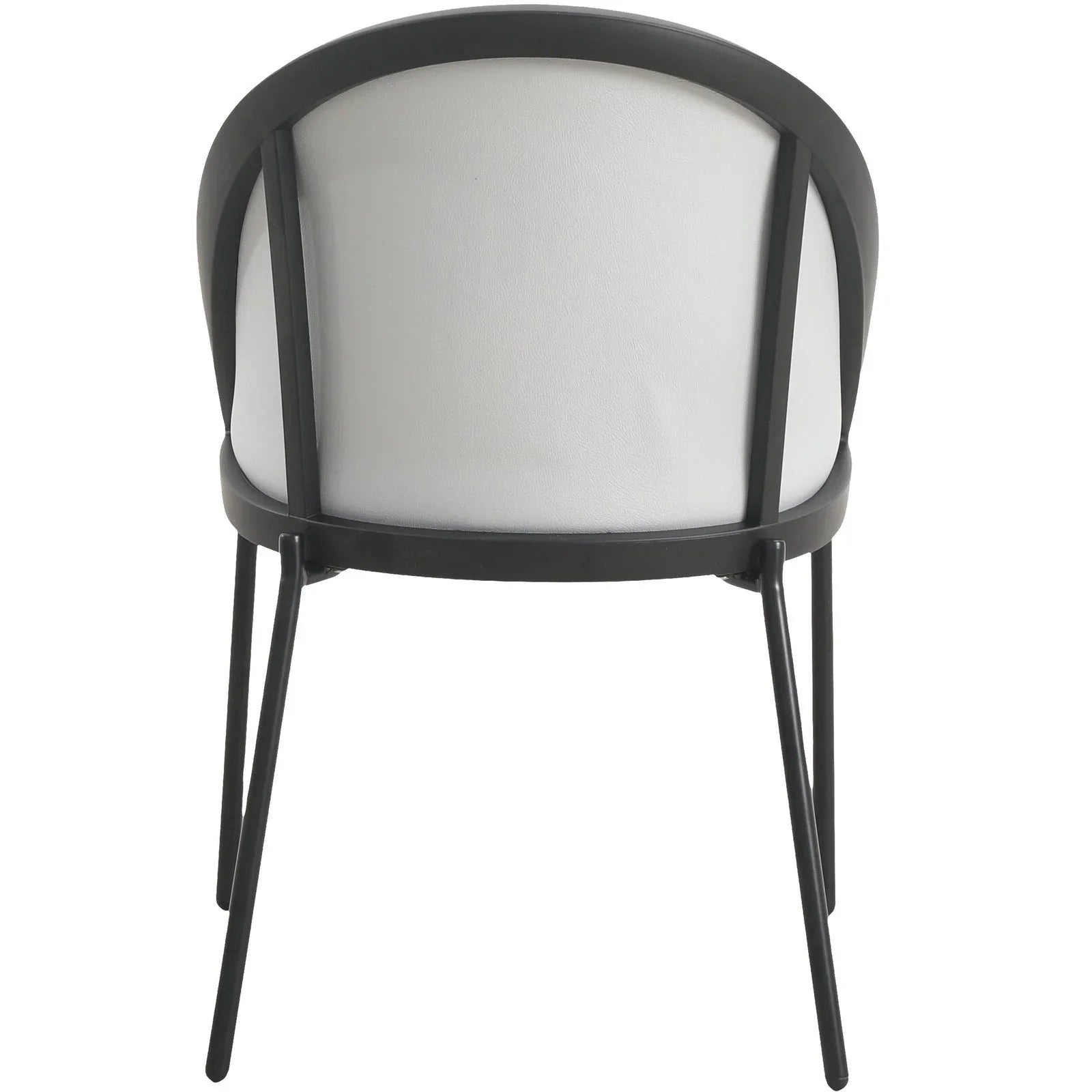 Urbane Dining Chair with Vinyl Fabric Seat and Wicker/Vinyl Backrest in Black Stainless Steel - Elax Furniture