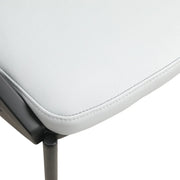 Urbane Dining Chair with Vinyl Fabric Seat and Wicker/Vinyl Backrest in Black Stainless Steel - Elax Furniture