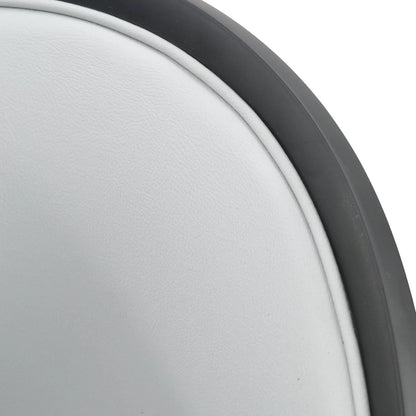 Urbane Dining Chair with Vinyl Fabric Seat and Wicker/Vinyl Backrest in Black Stainless Steel - Elax Furniture