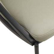 Urbane Dining Chair with Vinyl Fabric Seat and Wicker/Vinyl Backrest in Black Stainless Steel - Elax Furniture