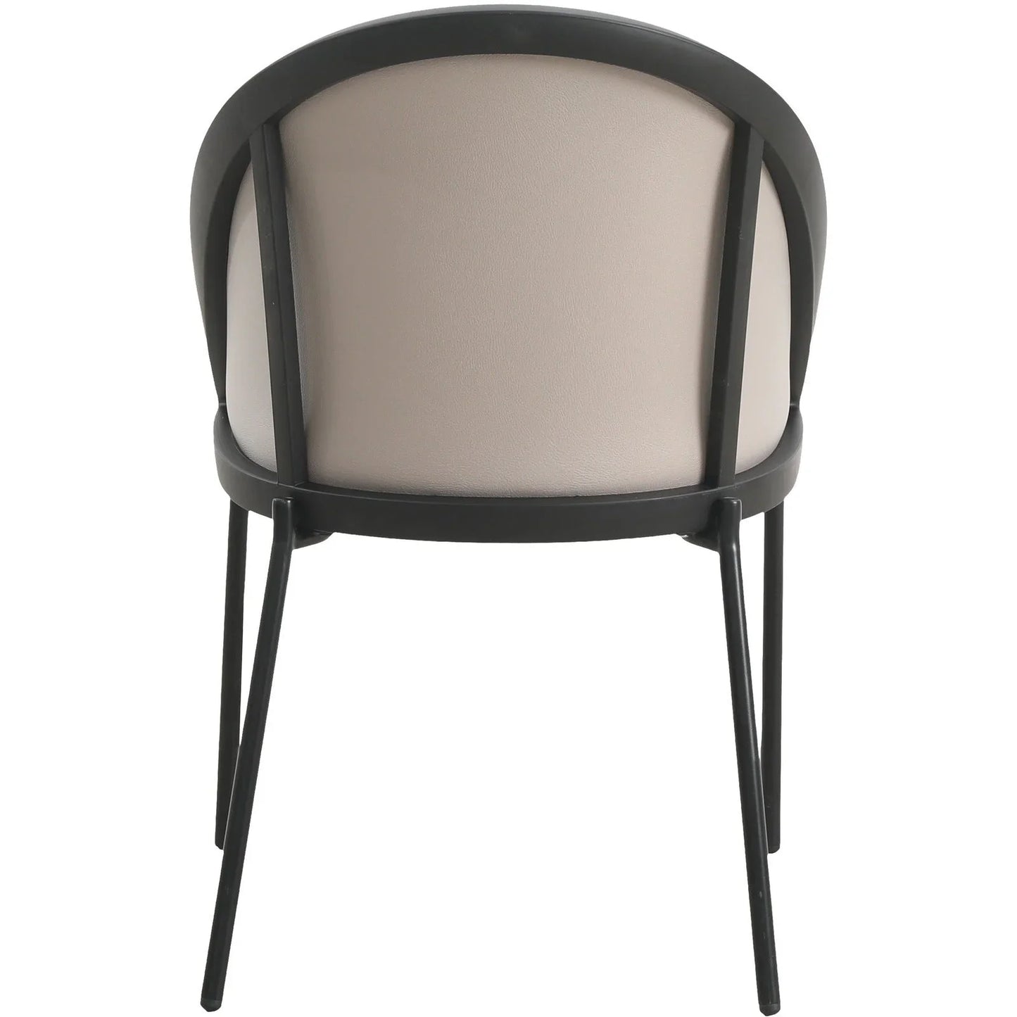 Urbane Dining Chair with Vinyl Fabric Seat and Wicker/Vinyl Backrest in Black Stainless Steel - Elax Furniture