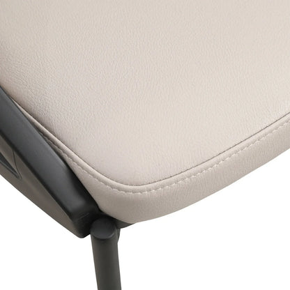 Urbane Dining Chair with Vinyl Fabric Seat and Wicker/Vinyl Backrest in Black Stainless Steel - Elax Furniture