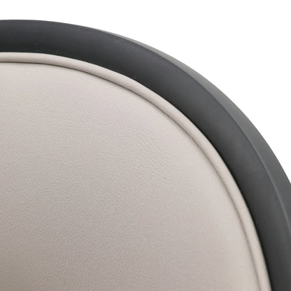 Urbane Dining Chair with Vinyl Fabric Seat and Wicker/Vinyl Backrest in Black Stainless Steel - Elax Furniture