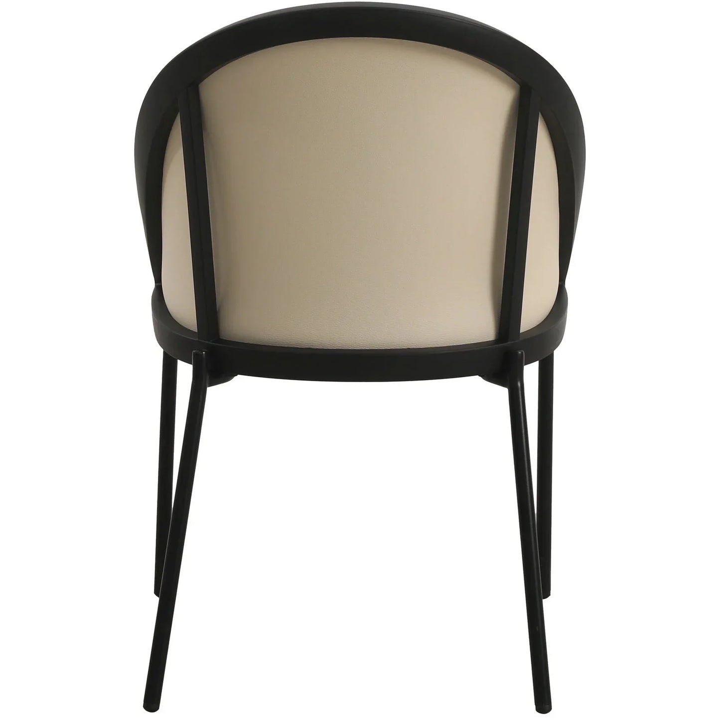 Urbane Dining Chair with Vinyl Fabric Seat and Wicker/Vinyl Backrest in Black Stainless Steel - Elax Furniture
