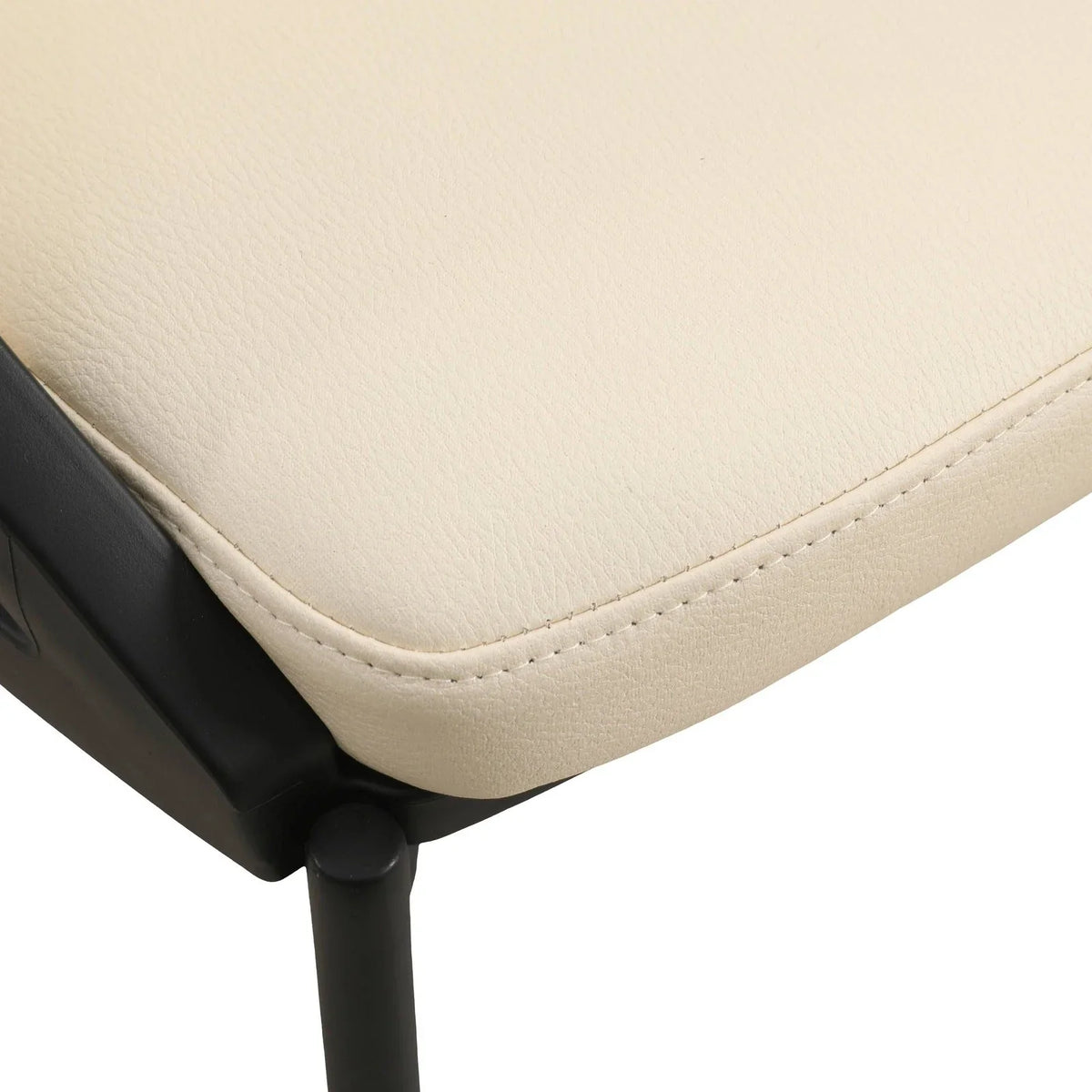 Urbane Dining Chair with Vinyl Fabric Seat and Wicker/Vinyl Backrest in Black Stainless Steel - Elax Furniture