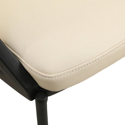 Urbane Dining Chair with Vinyl Fabric Seat and Wicker/Vinyl Backrest in Black Stainless Steel - Elax Furniture