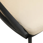 Urbane Dining Chair with Vinyl Fabric Seat and Wicker/Vinyl Backrest in Black Stainless Steel - Elax Furniture