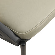 Urbane Dining Chair with Vinyl Fabric Seat and Wicker/Vinyl Backrest in Black Stainless Steel - Elax Furniture