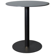 Vail Collection Dining Table Black Base With 27"/36" Round Black MDF Wood/Sintered Stone Top Black Stone Dining Table Leisuremod