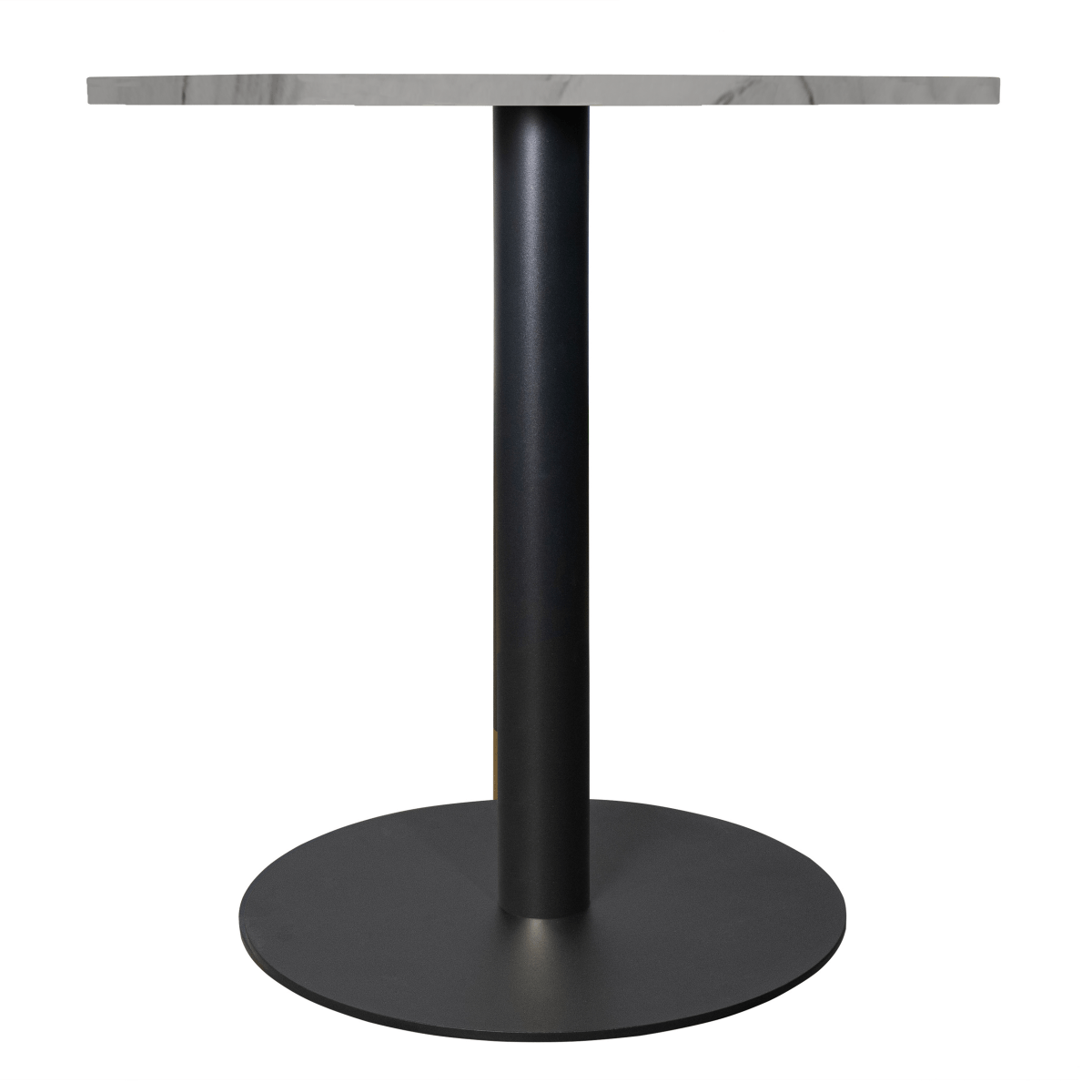 Vail Collection Dining Table Black Base With 27"/36" Round Black MDF Wood/Sintered Stone Top 27 Inches White Stone Dining Table Leisuremod