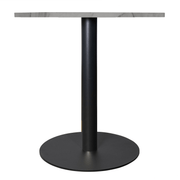 Vail Collection Dining Table Black Base With 27"/36" Round Black MDF Wood/Sintered Stone Top 27 Inches White Stone Dining Table Leisuremod
