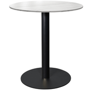 Vail Collection Dining Table Black Base With 27"/36" Round Black MDF Wood/Sintered Stone Top 27 Inches White Stone Dining Table Leisuremod