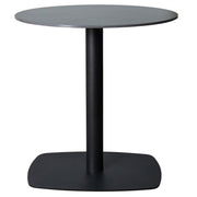Vail Collection Dining Table Black Rectangle Base With 27"/36" Round Dark Brown MDF Wood/Sintered Stone Top 27 Inches Black Stone Dining Table Leisuremod