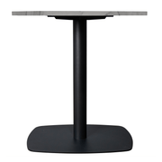 Vail Collection Dining Table Black Rectangle Base With 27"/36" Round Dark Brown MDF Wood/Sintered Stone Top 27 Inches White Stone Dining Table Leisuremod