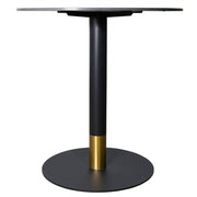 Vail Collection Dining Table Black/Gold Round Base With 27"/36" Round Sintered Stone and MDF Wood Top Stone 36 Inches Black Dining Table Leisuremod