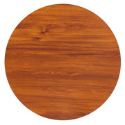 Vail Collection Dining Table Black/Gold X Base With Round MDF Wood/Sintered Stone Top Cognac Brown Wood Dining Table Leisuremod