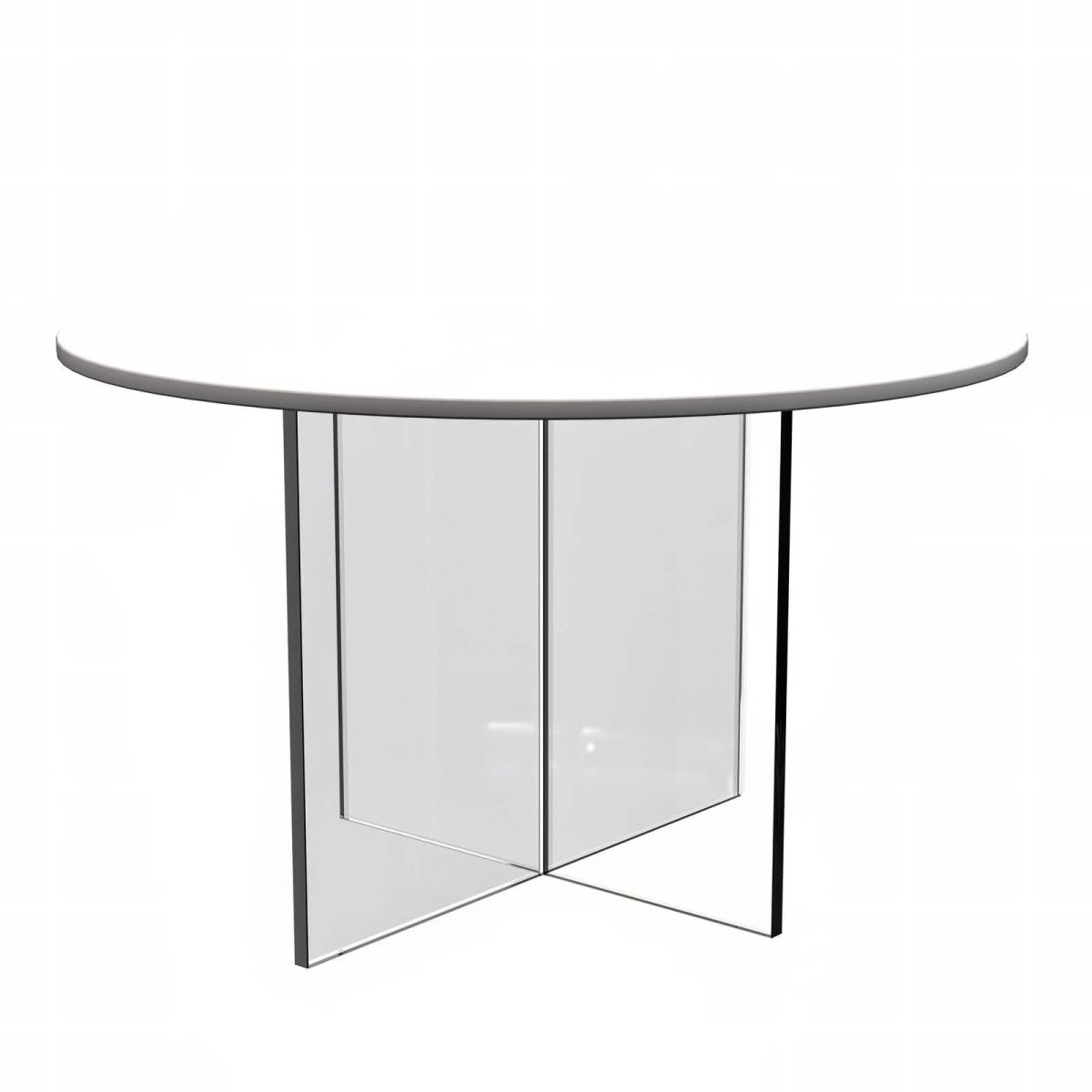 Valore Coffee Table with Round MDF Tabletop and Sturdy Acrylic Cross Base White Coffee Table Leisuremod