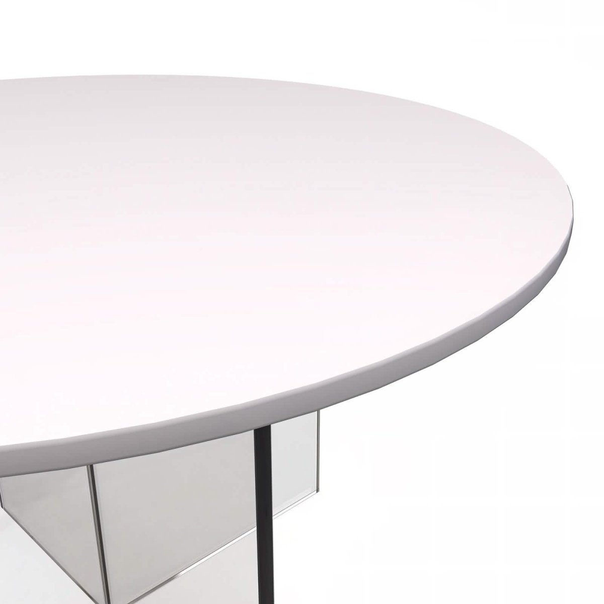 Valore Coffee Table with Round MDF Tabletop and Sturdy Acrylic Cross Base White Coffee Table Leisuremod
