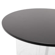 Valore Coffee Table with Round MDF Tabletop and Sturdy Acrylic Cross Base Black Coffee Table Leisuremod
