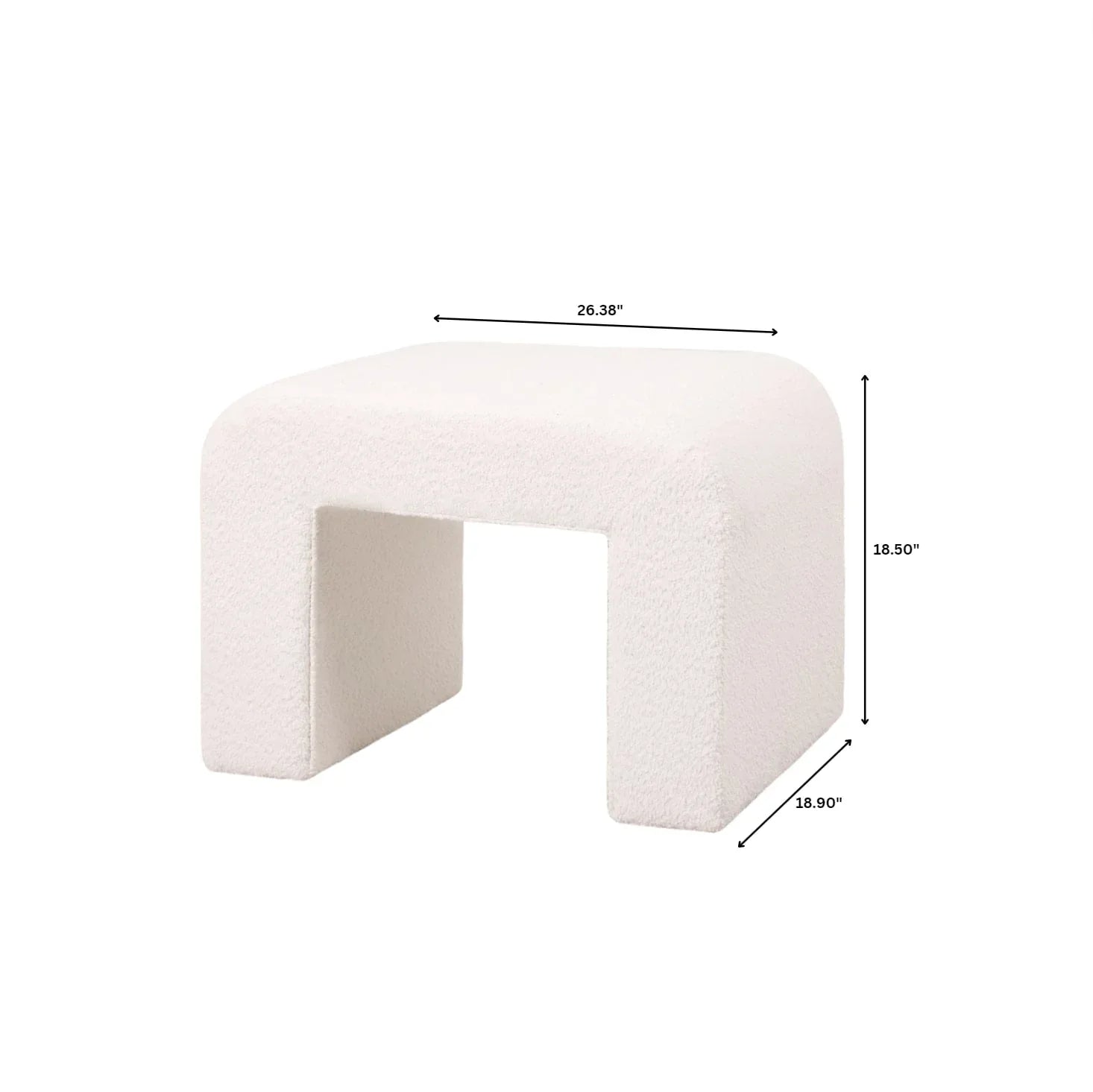 Vint Modern Bench Upholstered in Velvet Boucle With Padded Foam Seat - Elax Furniture