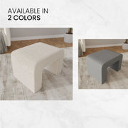 Vint Modern Bench Upholstered in Velvet Boucle With Padded Foam Seat - Elax Furniture