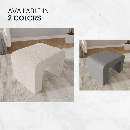 Vint Modern Bench Upholstered in Velvet Boucle With Padded Foam Seat - Elax Furniture