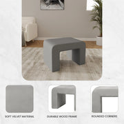 Vint Modern Bench Upholstered in Velvet Boucle With Padded Foam Seat - Elax Furniture