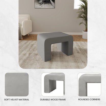 Vint Modern Bench Upholstered in Velvet Boucle With Padded Foam Seat - Elax Furniture