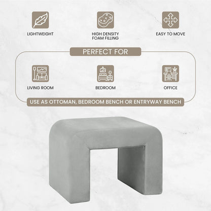 Vint Modern Bench Upholstered in Velvet Boucle With Padded Foam Seat - Elax Furniture