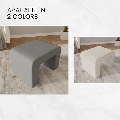 Vint Modern Bench Upholstered in Velvet Boucle With Padded Foam Seat - Elax Furniture