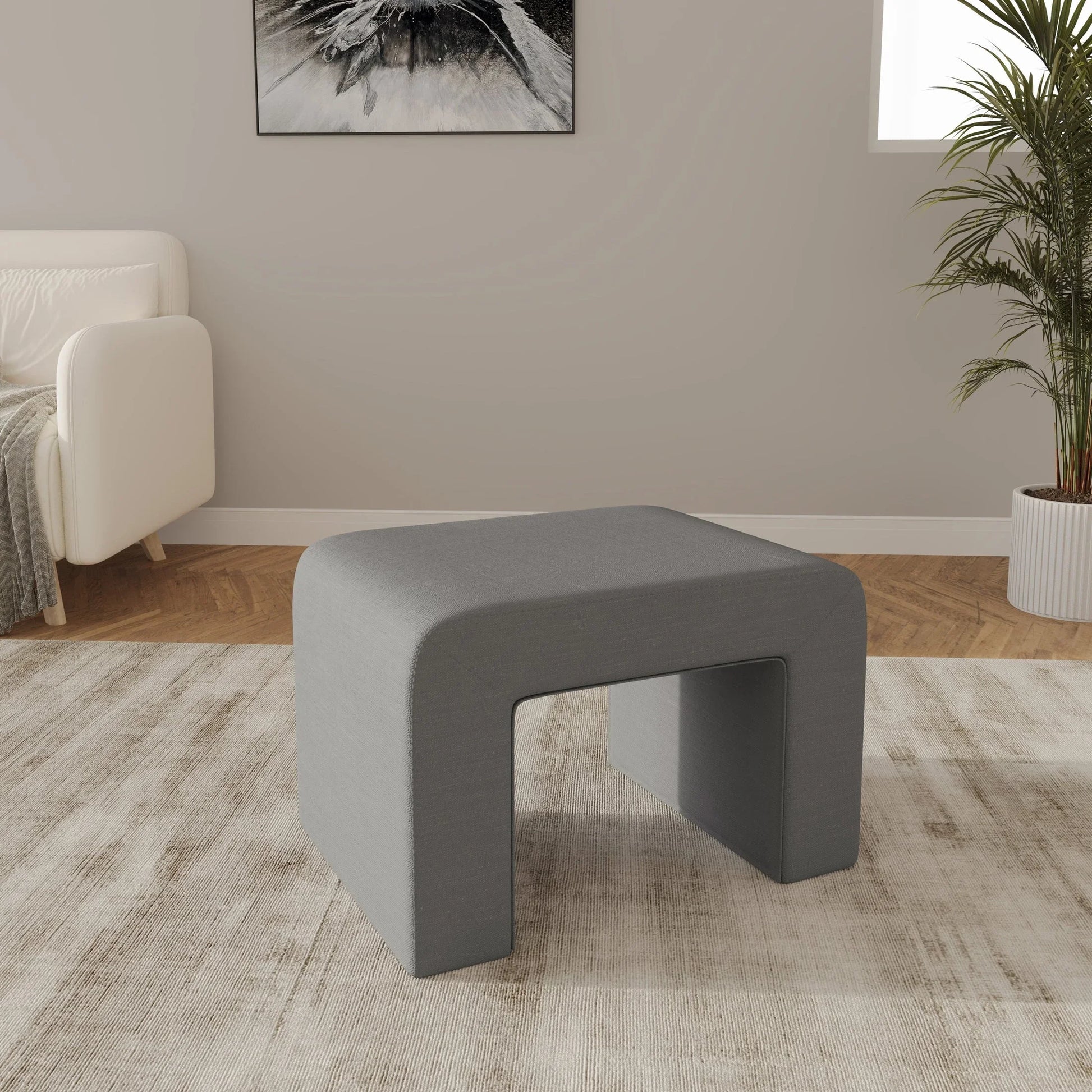 Vint Modern Bench Upholstered in Velvet Boucle With Padded Foam Seat - Elax Furniture