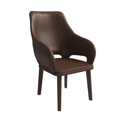 Vivara Dining Chair Upholstered in Leather with Rubberwood Base - Elax Furniture