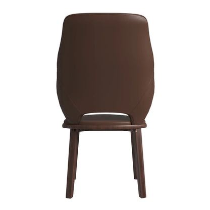 Vivara Dining Chair Upholstered in Leather with Rubberwood Base - Elax Furniture