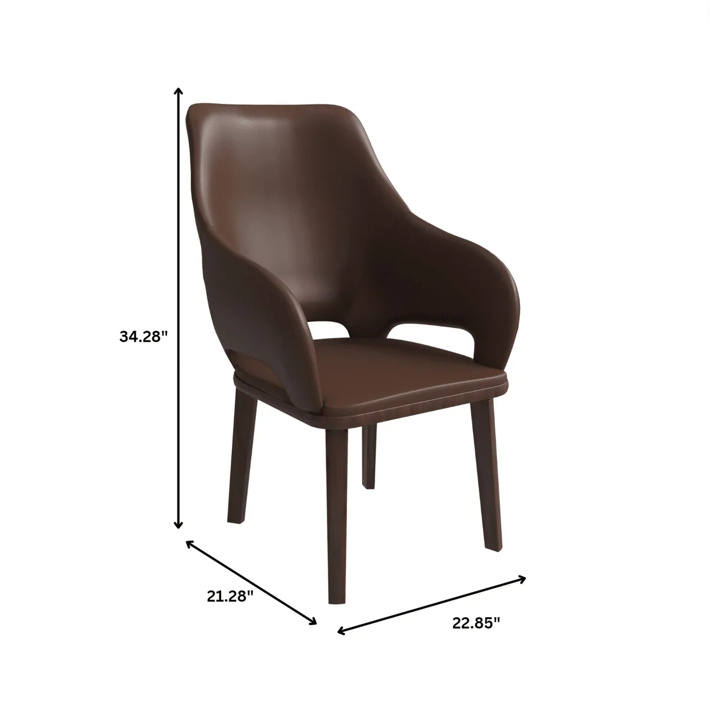 Vivara Dining Chair Upholstered in Leather with Rubberwood Base - Elax Furniture
