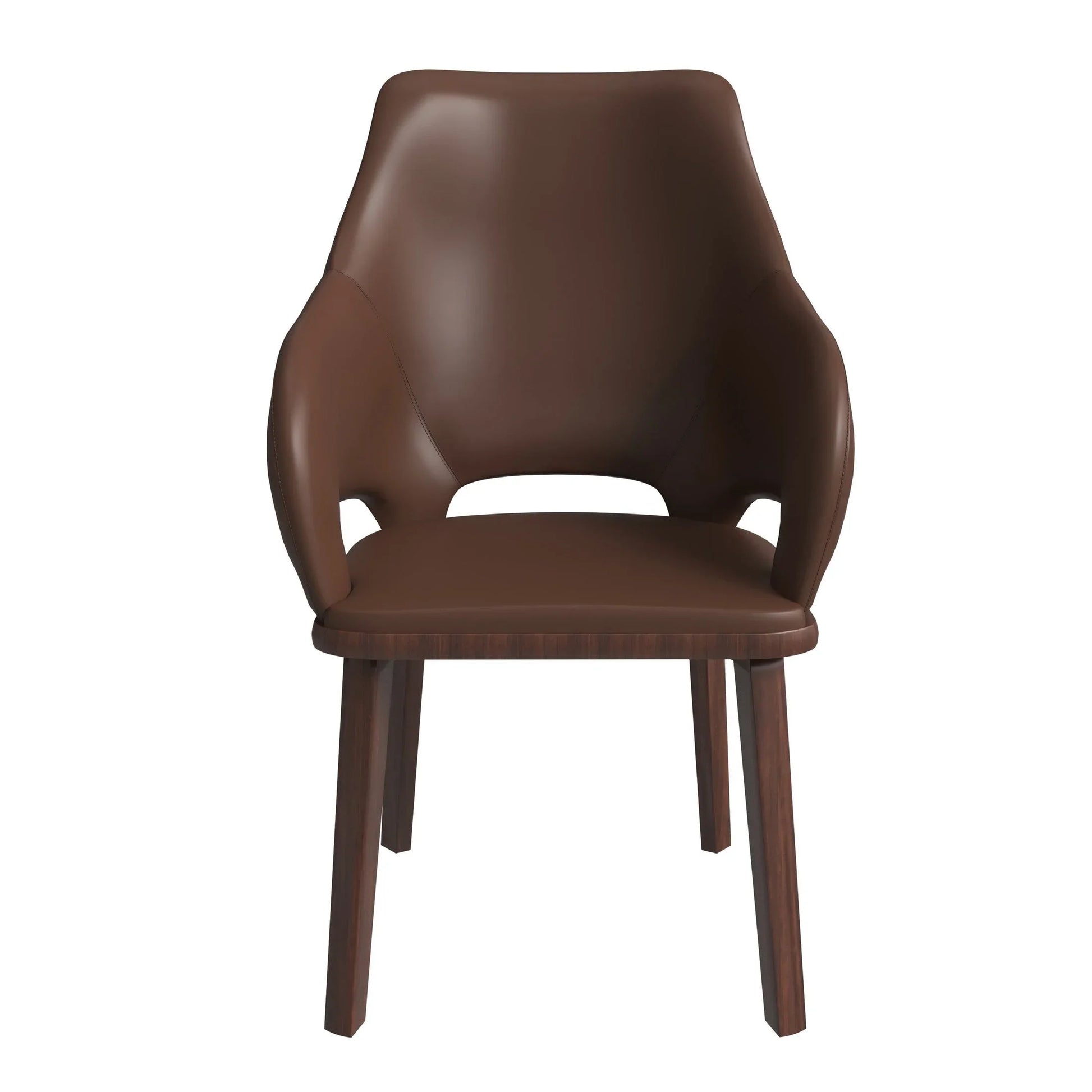 Vivara Dining Chair Upholstered in Leather with Rubberwood Base - Elax Furniture