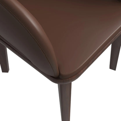 Vivara Dining Chair Upholstered in Leather with Rubberwood Base - Elax Furniture