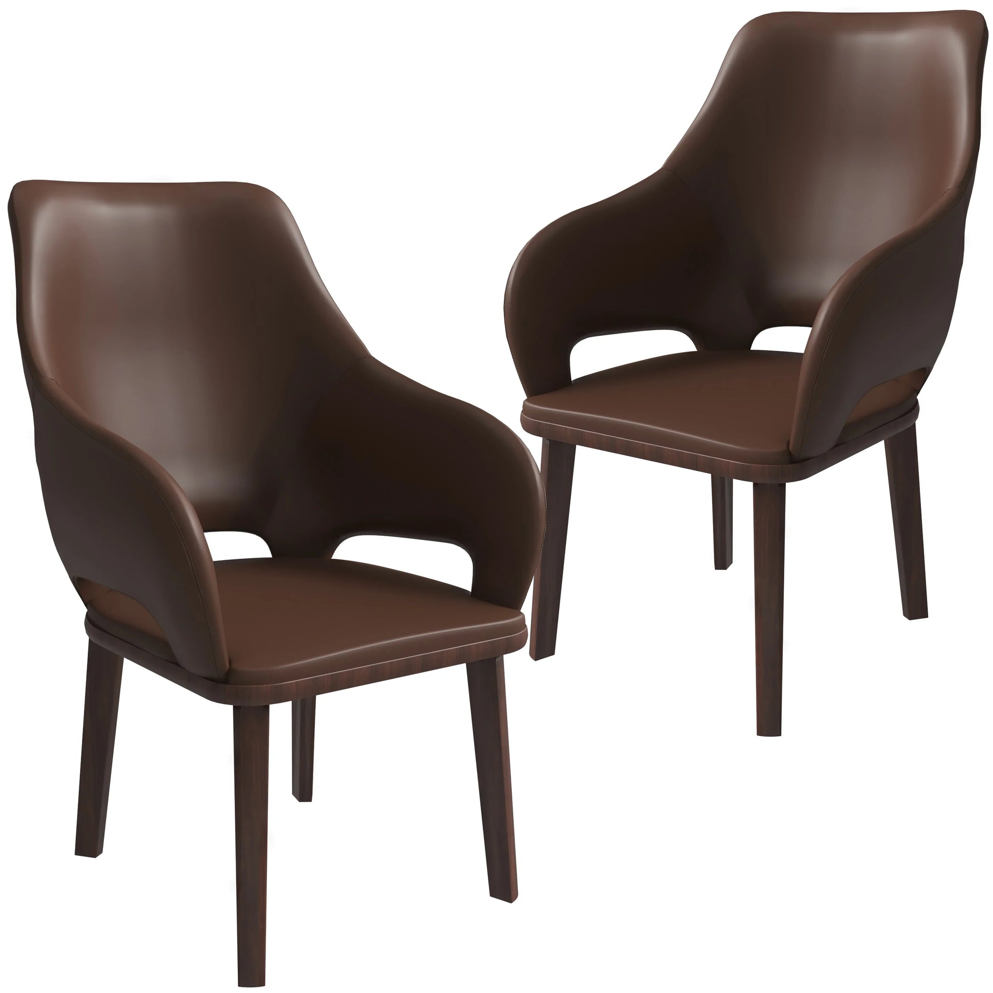 Vivara Dining Chair Upholstered in Leather with Rubberwood Base - Elax Furniture